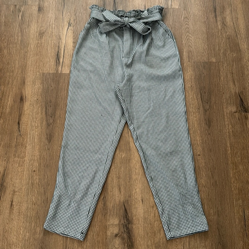 Know One Cares Black and White Checkered Pants